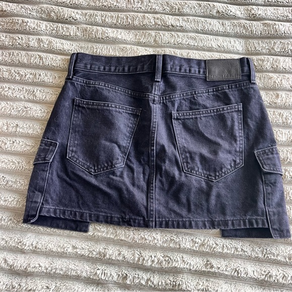 Denim Forum The 90s Mid Rise Cargo Mini Skirt Black- 100% Cotton- Size 27 - Picture 7 of 9